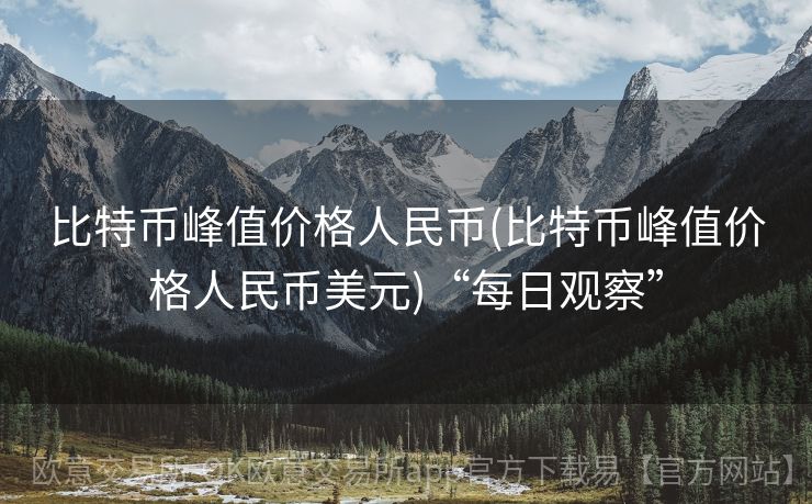 比特币峰值价格人民币(比特币峰值价格人民币美元)“每日观察”