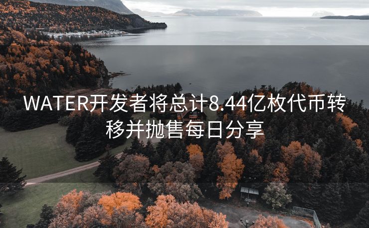 WATER开发者将总计8.44亿枚代币转移并抛售每日分享