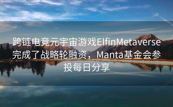 跨链电竞元宇宙游戏ElfinMetaverse完成了战略轮融资，Manta基金会参投每日分享