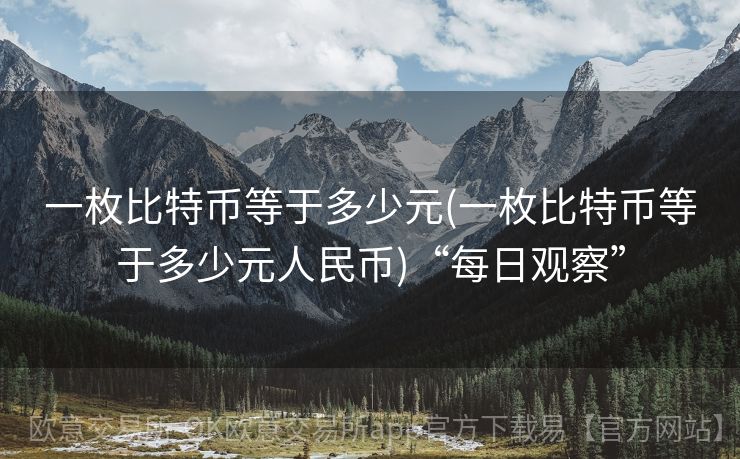 一枚比特币等于多少元(一枚比特币等于多少元人民币)“每日观察”