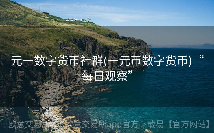 元一数字货币社群(一元币数字货币)“每日观察”