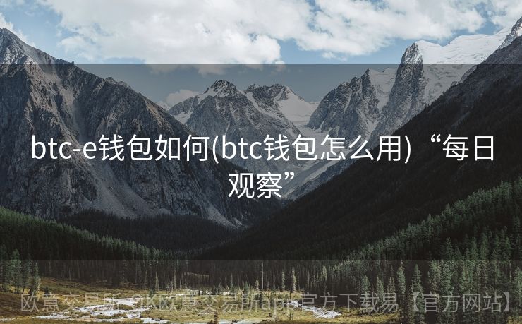 btc-e钱包如何(btc钱包怎么用)“每日观察”