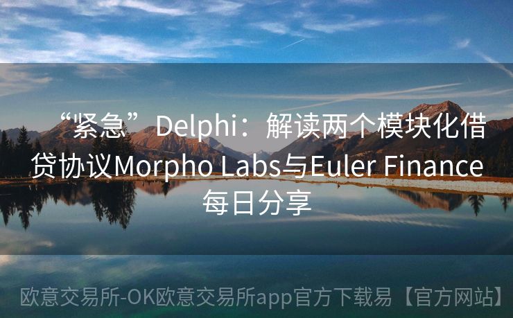 “紧急”Delphi：解读两个模块化借贷协议Morpho Labs与Euler Finance每日分享