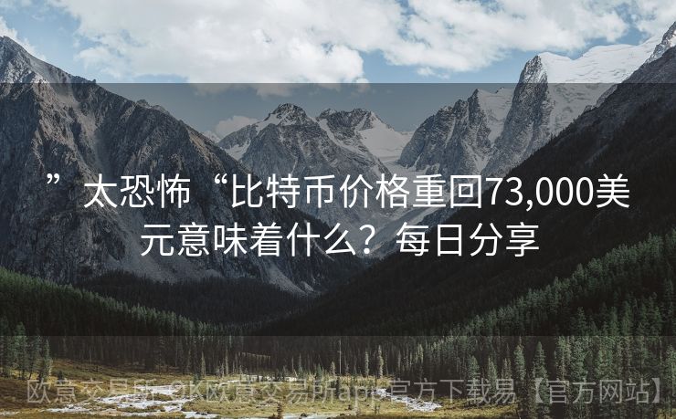 ”太恐怖“比特币价格重回73,000美元意味着什么？每日分享